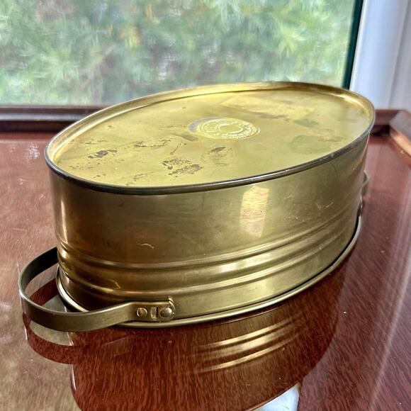 Vintage F.T.D.A. Brass Jardiniere Oval Planter Made in Holland - Picture 9 of 9